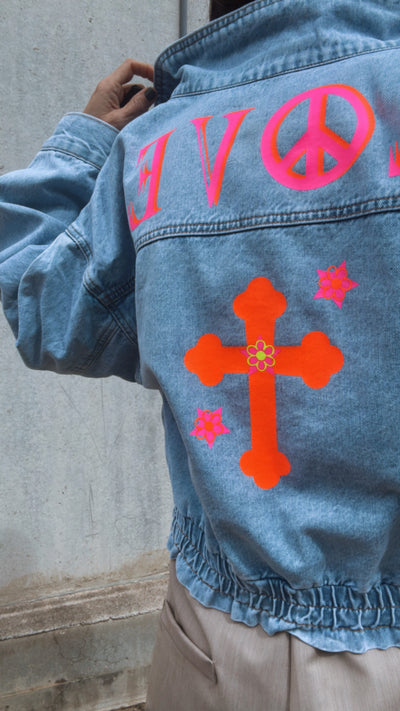 Chaqueta vaquera “happy blessed” edición limitada