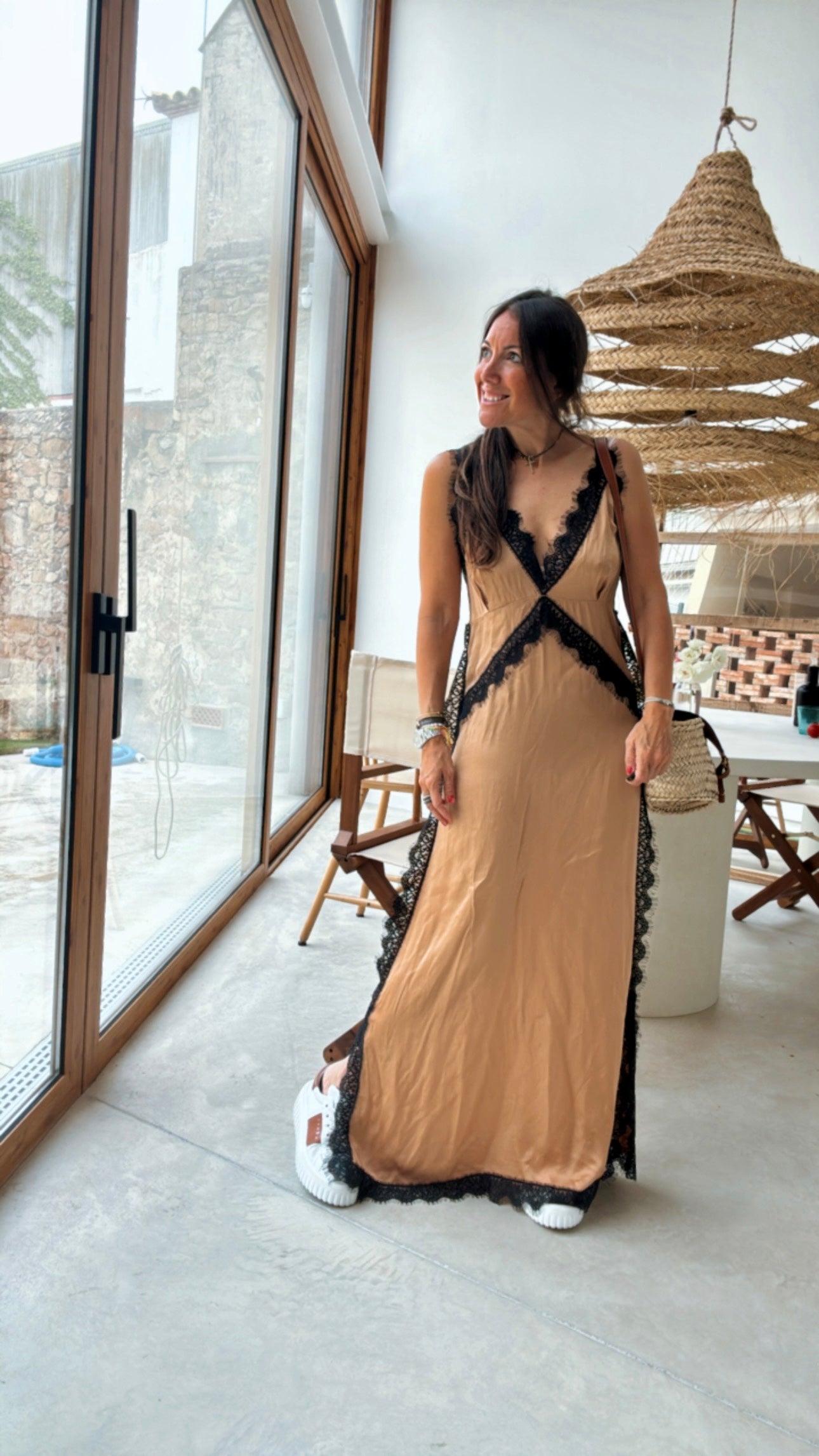 MVestido lencero “sexi summer” camel