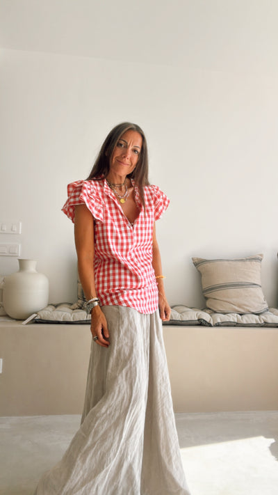 Blusa vichy rojo
