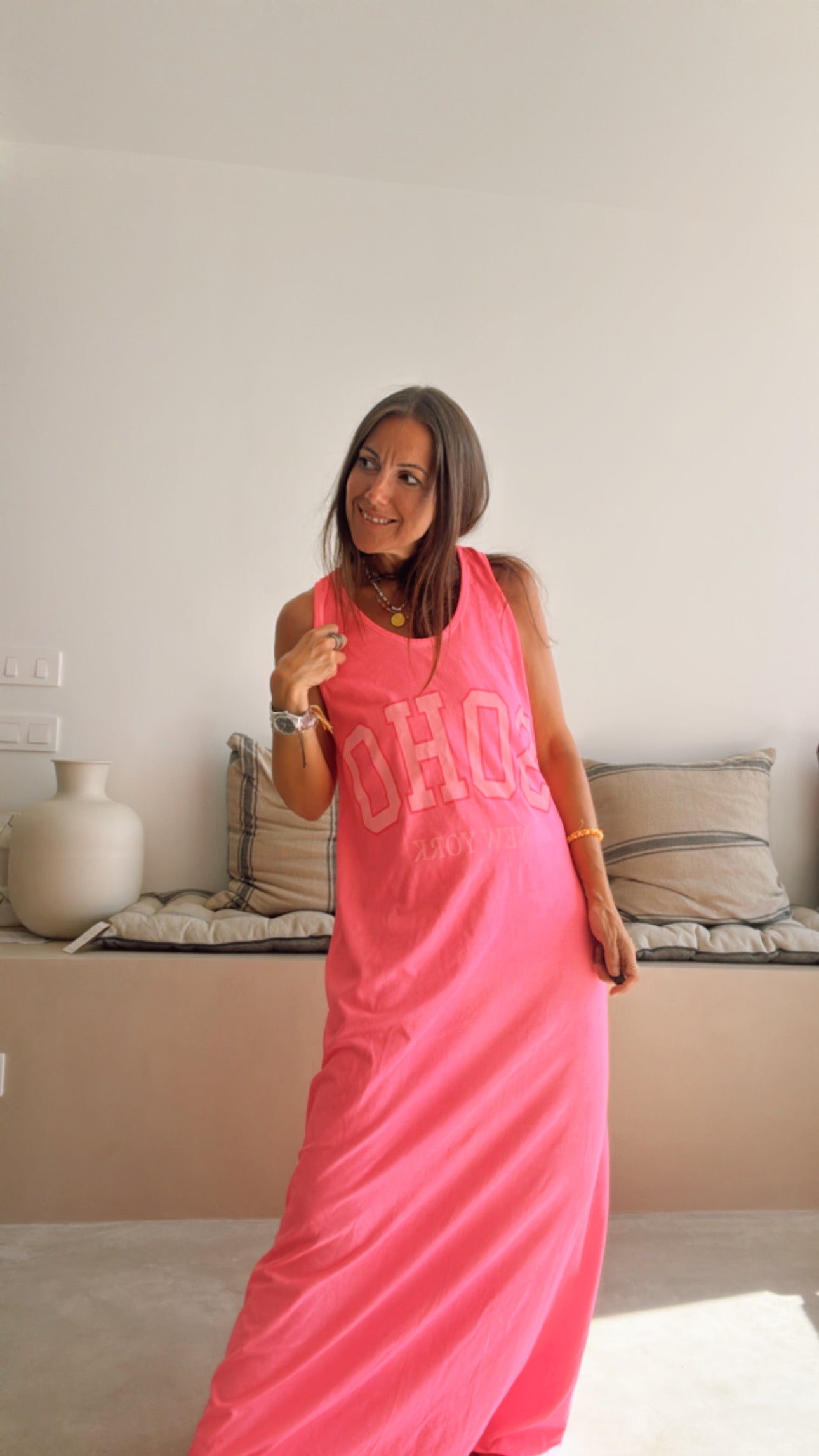 Vestido Soho rosa fluor