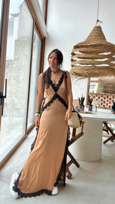 MVestido lencero “sexi summer” camel
