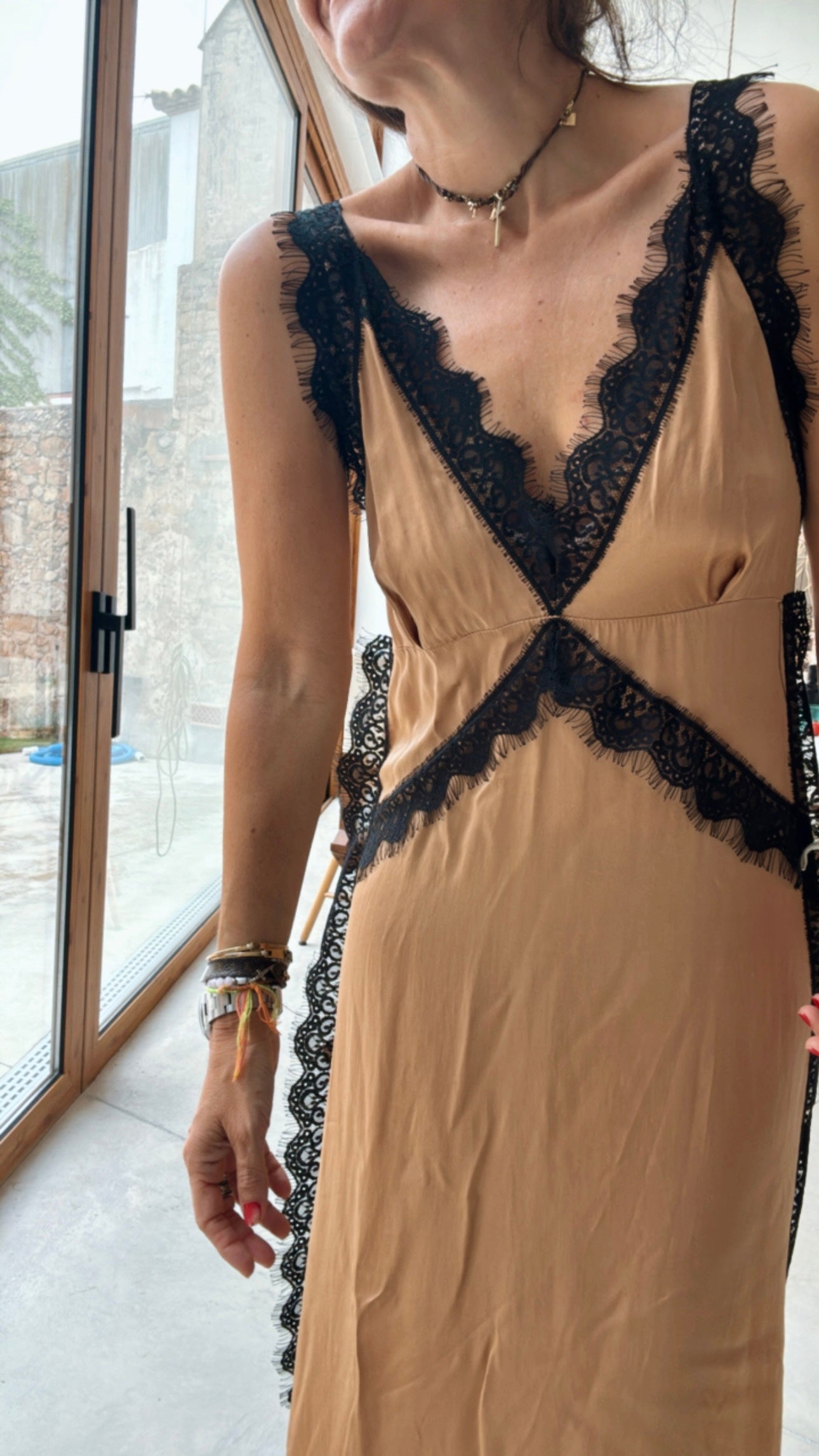 MVestido lencero “sexi summer” camel