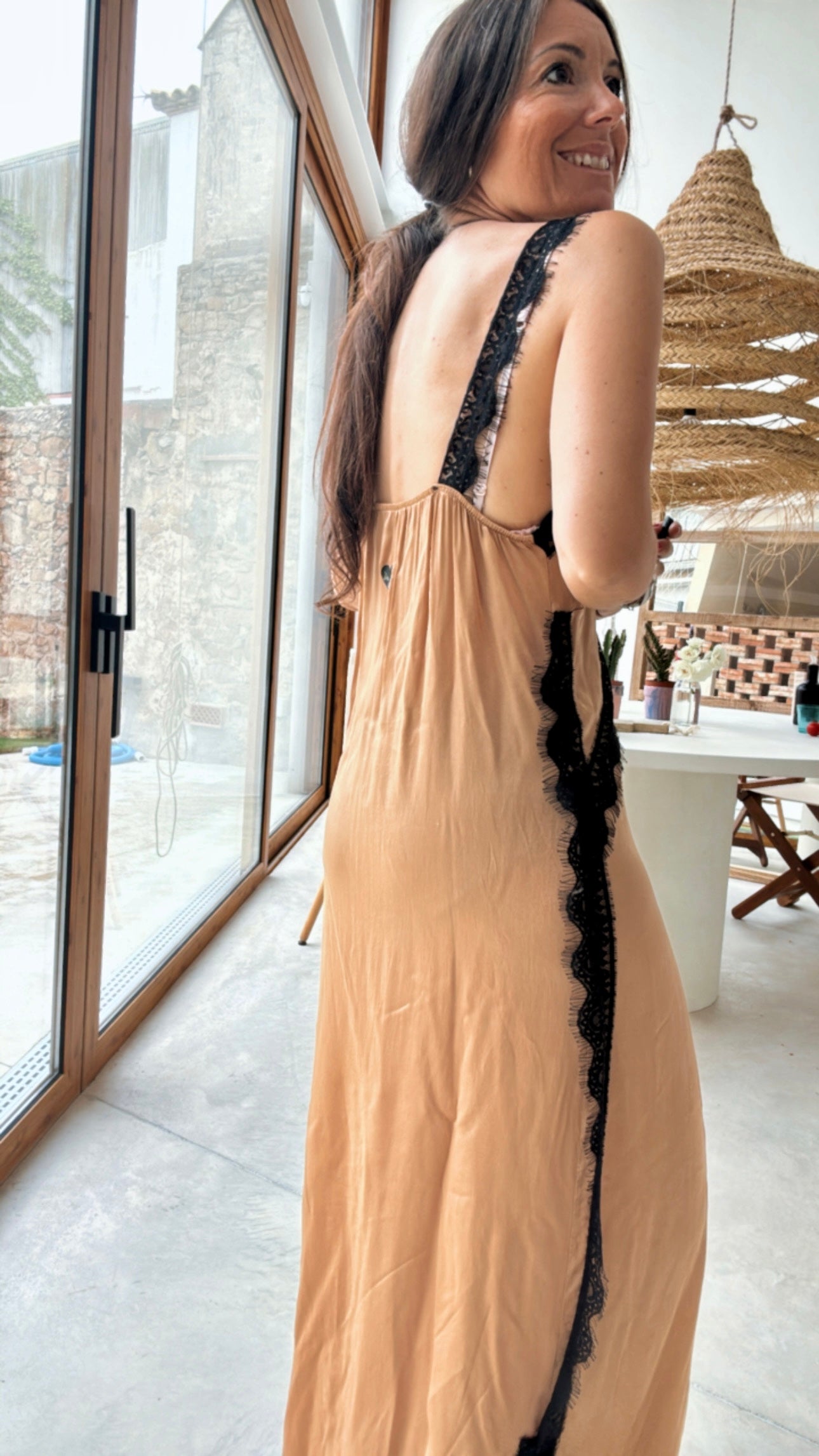 MVestido lencero “sexi summer” camel