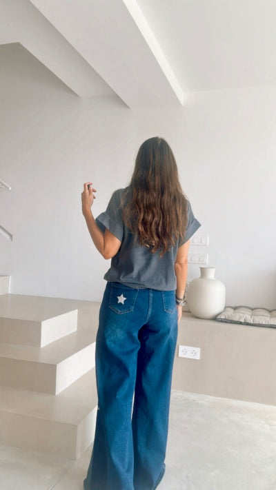 Vaquero Wide Leg “a star is born” otoño