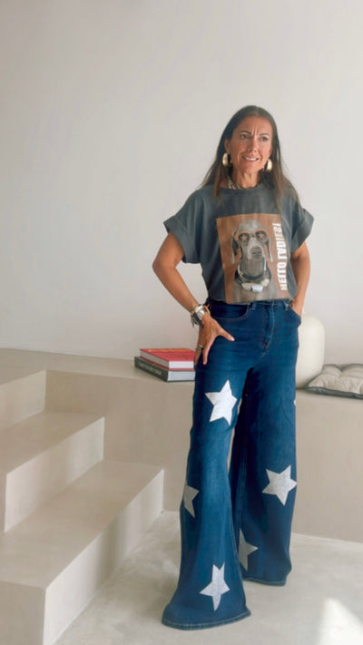 Vaquero Wide Leg “a star is born” otoño