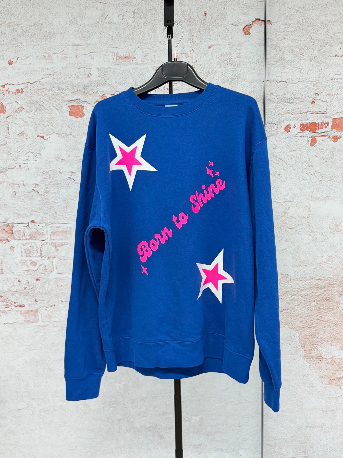 Sudadera azul " BORN TO SHINE"