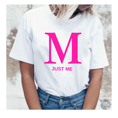 Camiseta "TU inicial y Just Me"