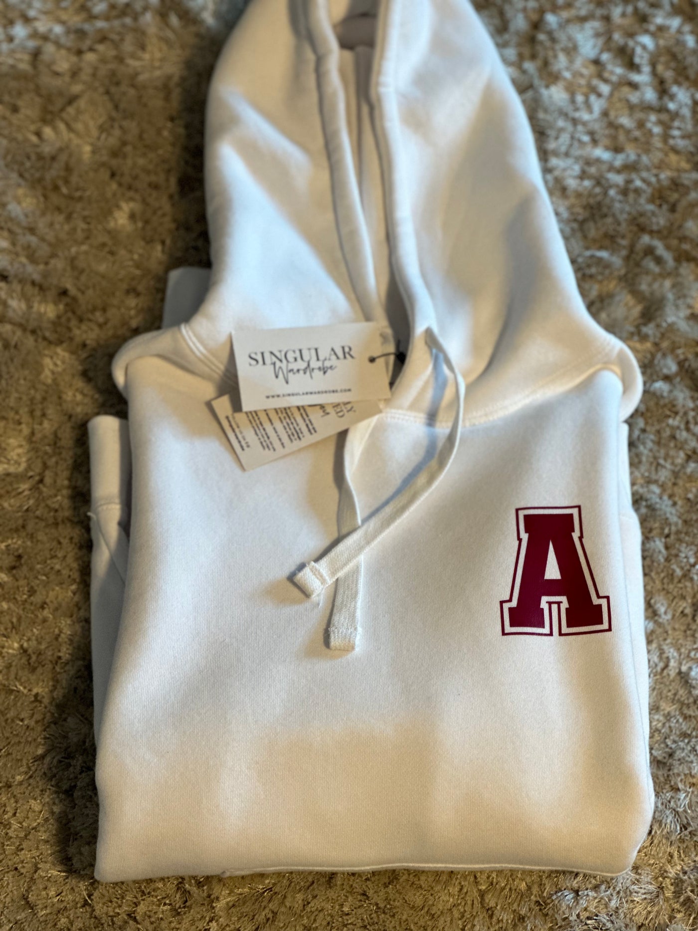 Sudadera hoodie “college minimal”  letra A